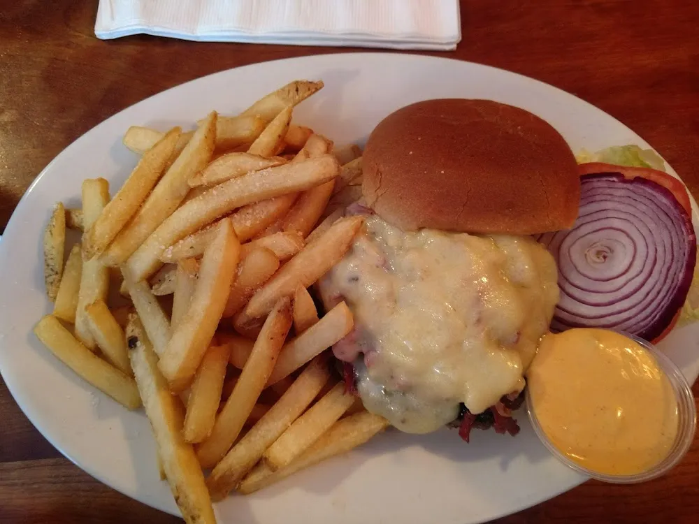 Reuben Hamburger and Fries